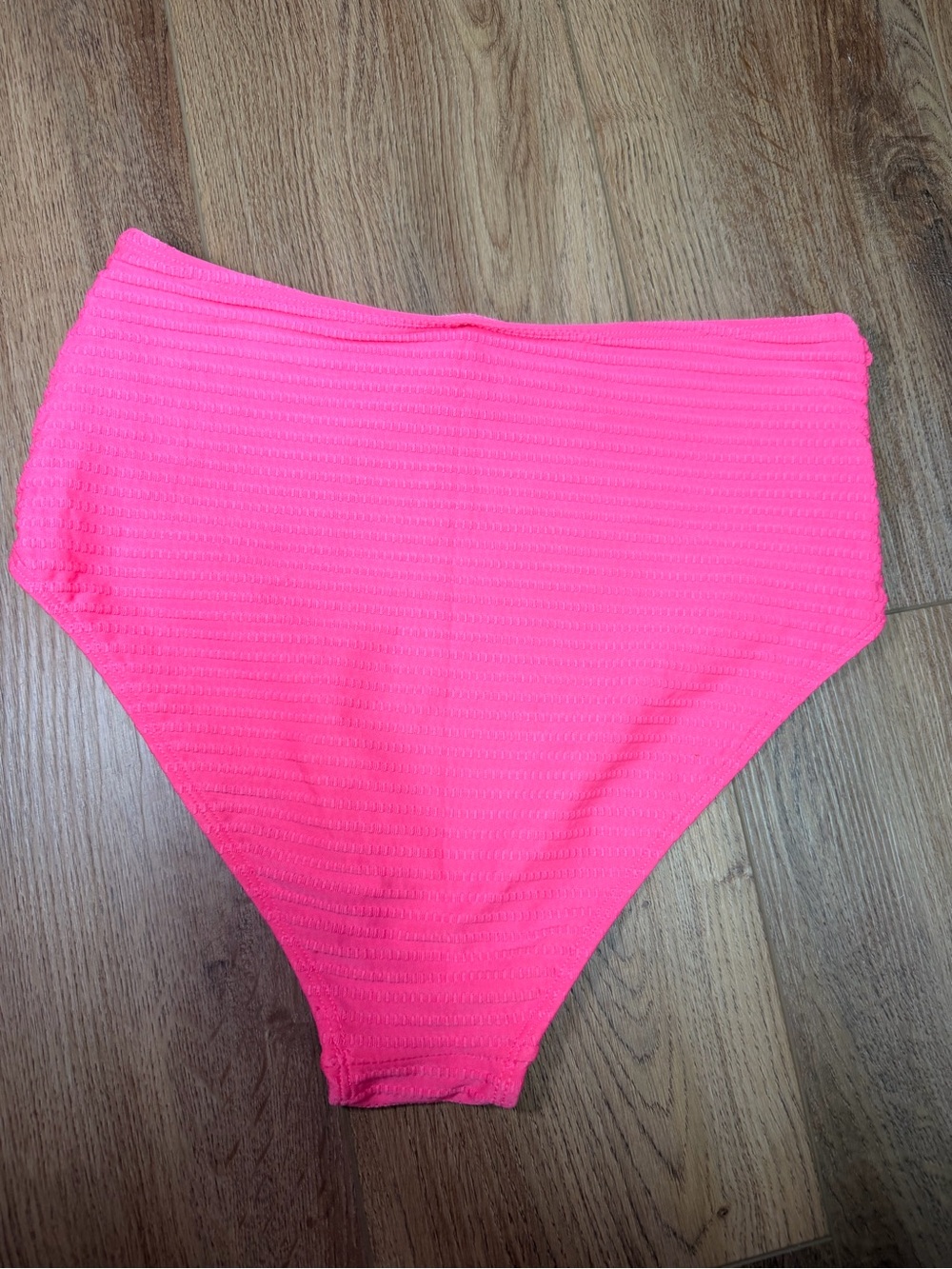 Hot Pink Textured High Waisted Bikini Set Twist Front Tummy Control M Summer - Picture 8 of 9